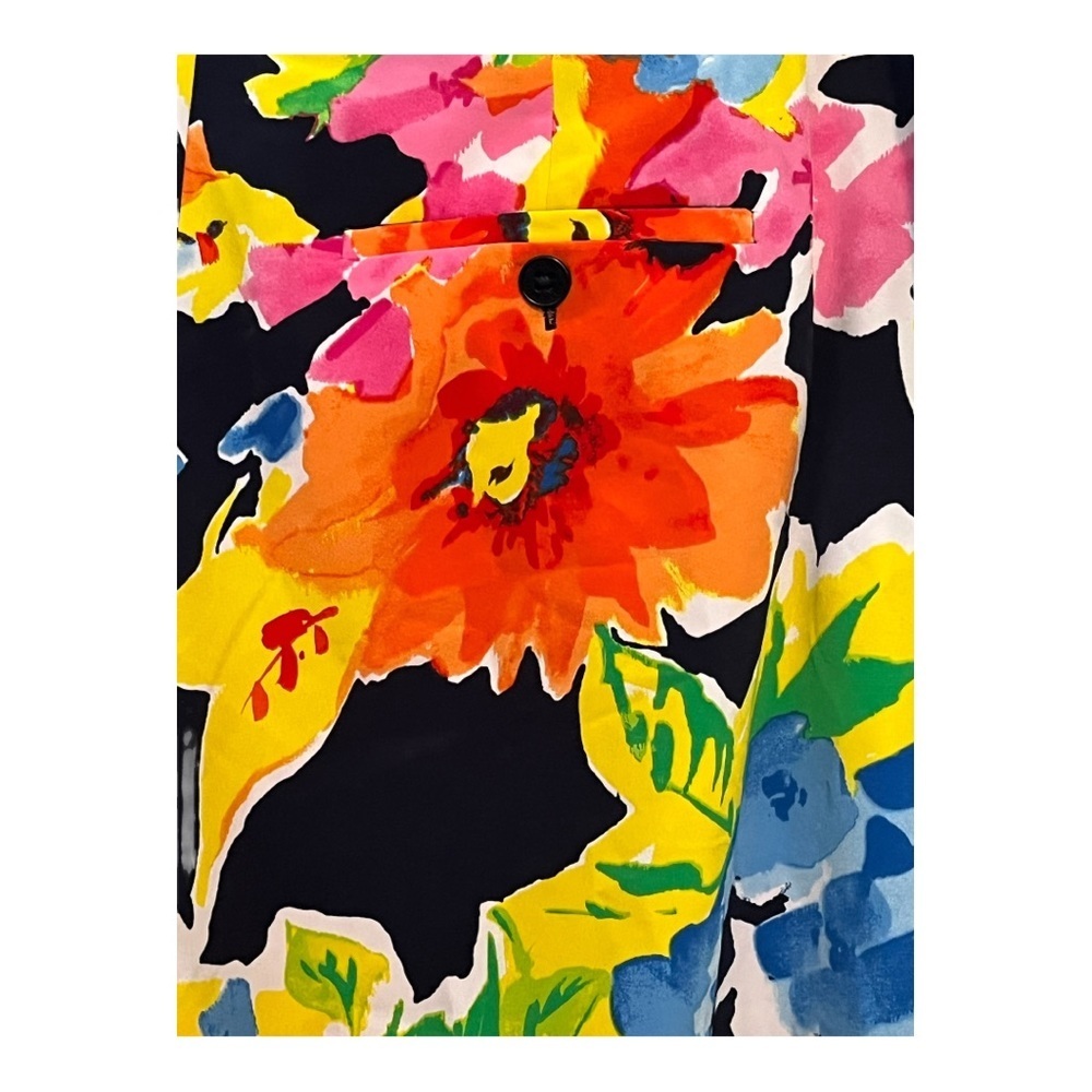 RALPH LAUREN COLORFUL FLORAL WIDE LEG PANTS BRIGHT WOMEN'S SIZE 14W - Picture 6 of 8